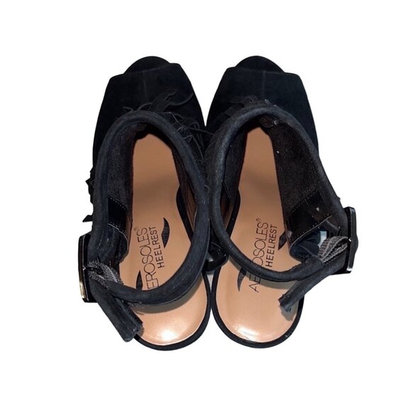 Aerosoles Women's Black Suede Alamode Heeled Sandal Sz 6M  - NWB - Picture 6 of 10